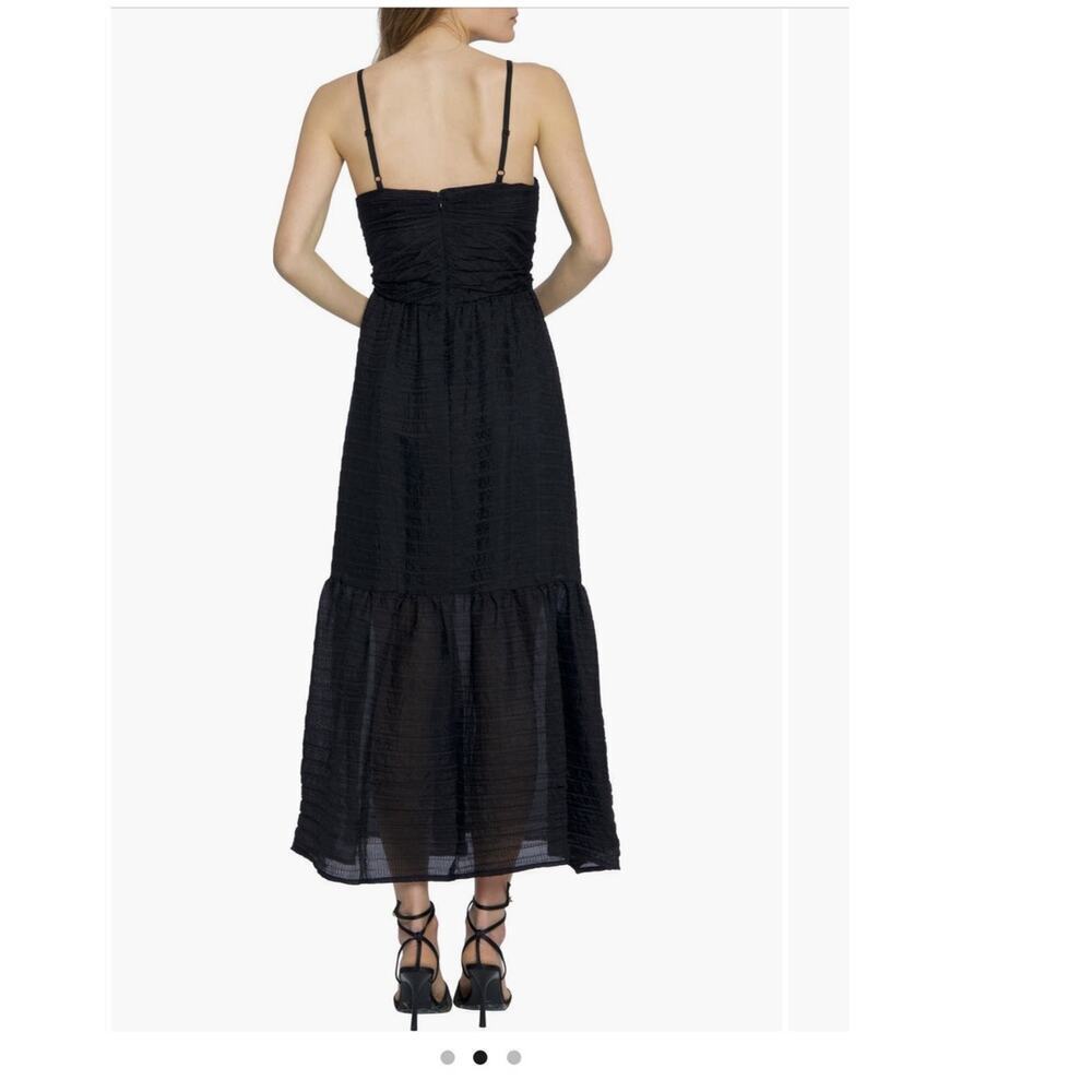 Donna Morgan for Maggie London black tiered textured midi dress size 10 - Picture 3 of 10